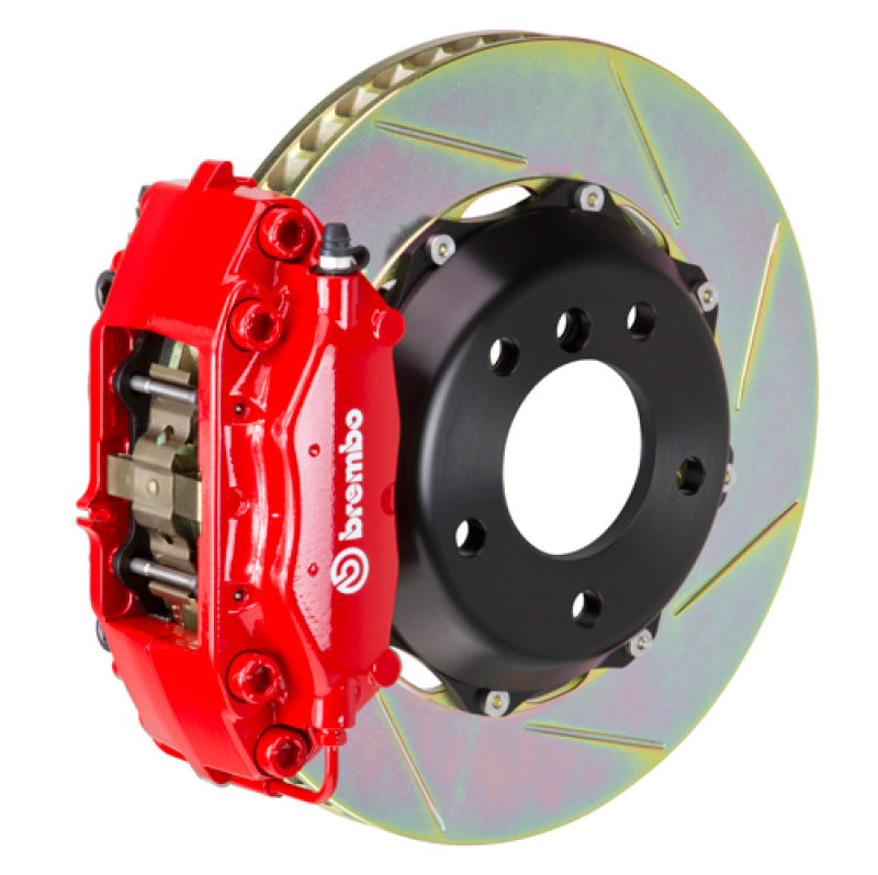 Brembo 05-11 Elise (Excl 4-Caliper Equipped) Fr GT BBK 4Pist Cast 2pc 328x28 2pc Rtr Slot Type1-Red - Burkken Auto Parts