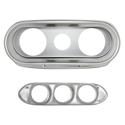 Autometer 62-65 Chevy Nova (Fits 2 3-3/8in.& 4 2-1/16in. Instruments) Gauge Mount Direct Fit Silver - Burkken Auto Parts