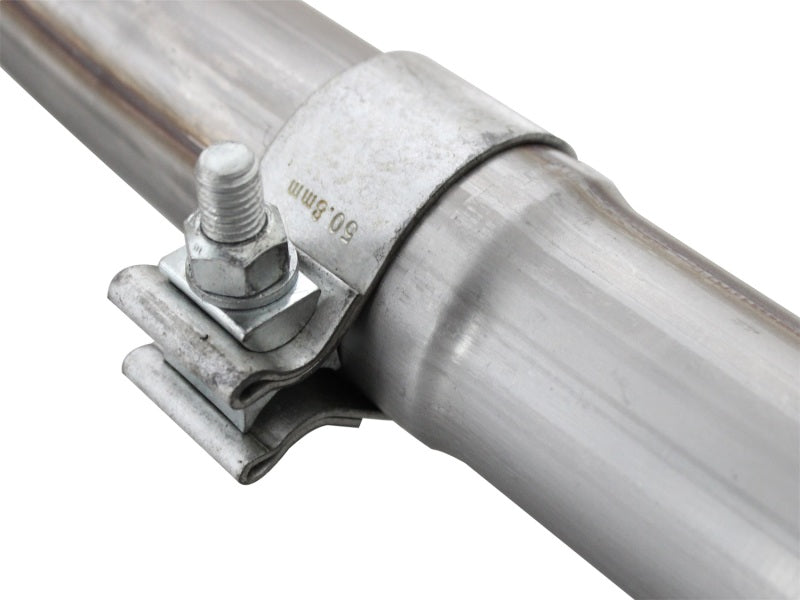 aFe Power Twisted Steel Y-Pipe Stainless Steel 2.5in 12-14 Jeep Wrangler V6 3.6L - Burkken Auto Parts