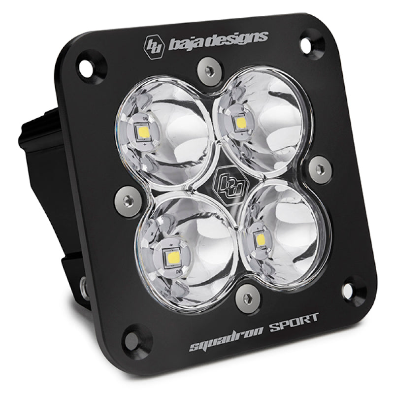 Baja Designs Squadron Sport Work/Scene Pattern Black Flush Mount LED Light Pod - Clear - Burkken Auto Parts