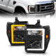 ANZO 08-10 Ford F-250 - F-550 Super Duty Projector Headlights w/ Light Bar Switchback Black Housing - Burkken Auto Parts