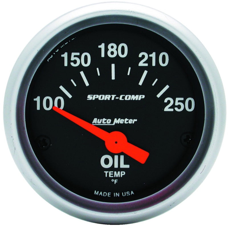 Autometer Sport-Comp 52mm SSE 100-250F Oil Temperature Gauge - Burkken Auto Parts