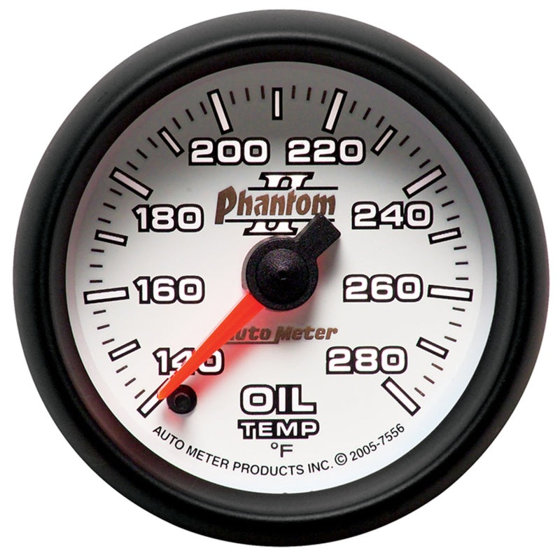 Autometer Phantom II 52mm Full Sweep Electronic 140-280 Deg F Oil Temperature Gauge - Burkken Auto Parts