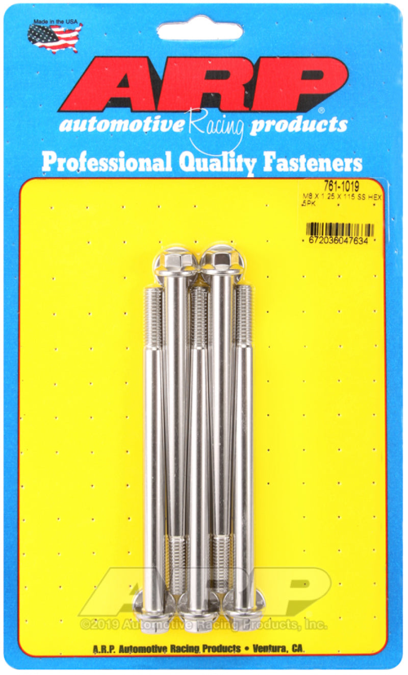 ARP M8 x 1.25 x 115 Hex SS Bolts (5/pkg) - Burkken Auto Parts