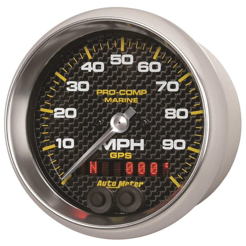 Autometer Marine Carbon Fiber 3-3/8in 100MPH GPS Speedometer Gauge - Burkken Auto Parts