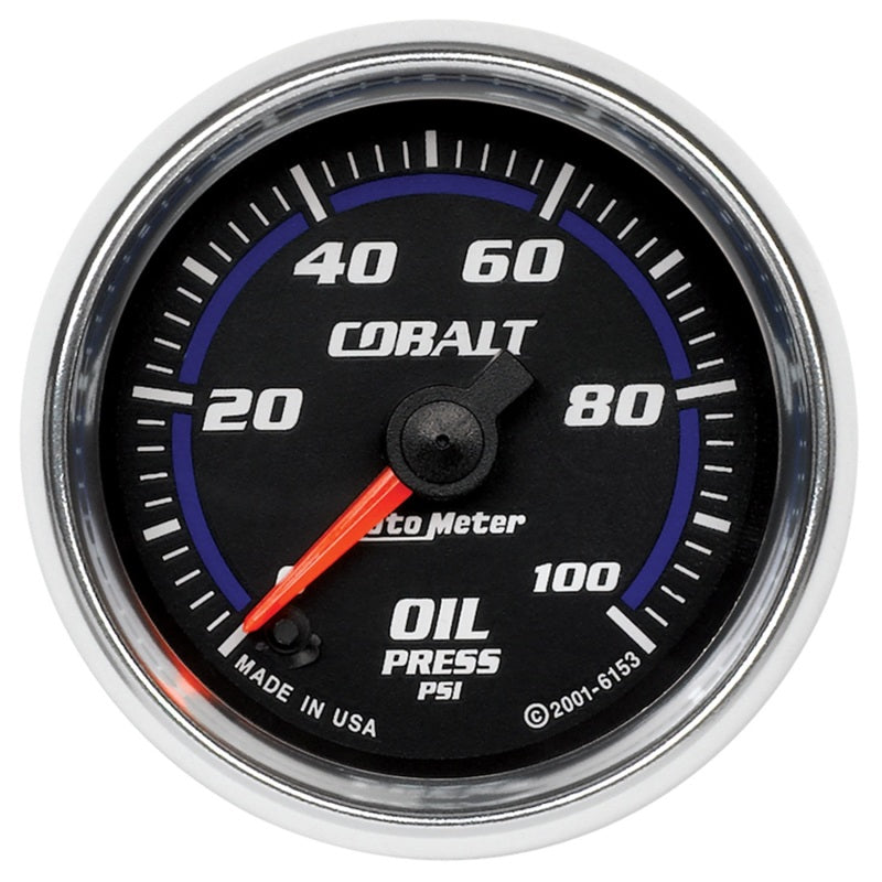 Autometer Cobalt 52mm 100 PSI Electric Oil Pressure Gauge - Burkken Auto Parts
