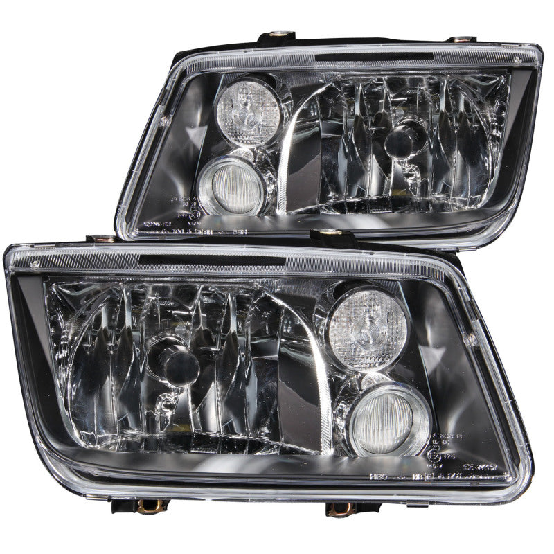 ANZO 1999-2005 Volkswagen Jetta Crystal Headlights Black w/o Bulbs - Burkken Auto Parts