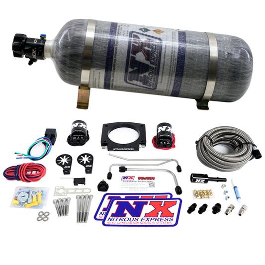 Nitrous Express LS Single Entry 90mm Plate Hardline System (50-400hp) w/12lb Bottle - Burkken Auto Parts