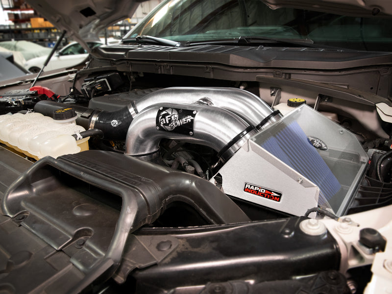 aFe Rapid Induction Pro 5R Cold Air Intake System Brushed 21-22 Ford F-150 Raptor V6-3.5L (tt) - Burkken Auto Parts