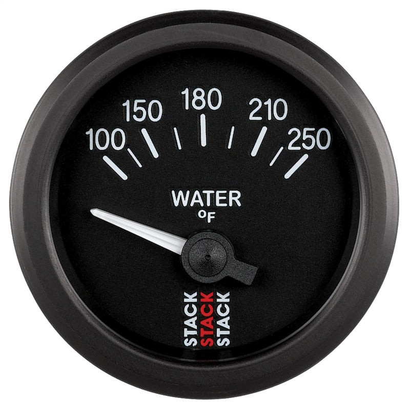 Autometer Stack 52mm 100-250 Deg F 1/8in NPTF Electric Water Temp Gauge - Black - Burkken Auto Parts