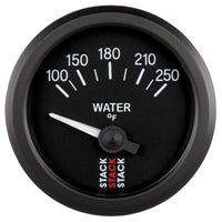 Autometer Stack 52mm 100-250 Deg F 1/8in NPTF Electric Water Temp Gauge - Black - Burkken Auto Parts