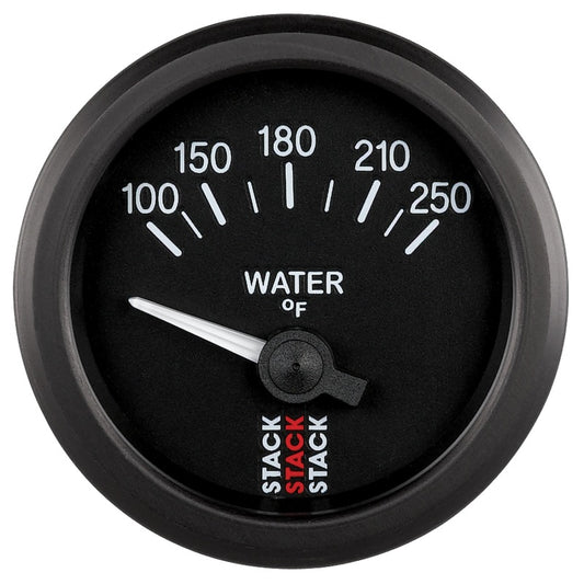 Autometer Stack 52mm 100-250 Deg F 1/8in NPTF Electric Water Temp Gauge - Black - Burkken Auto Parts