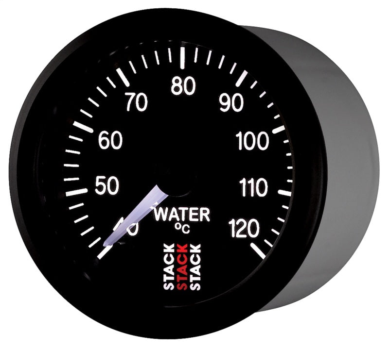 Autometer Stack 52mm 40-120 Deg C 1/8in NPTF Male Pro Stepper Motor Water Temp Gauge - Black - Burkken Auto Parts