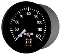 Autometer Stack 52mm 40-120 Deg C 1/8in NPTF Male Pro Stepper Motor Water Temp Gauge - Black - Burkken Auto Parts