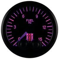 Autometer Stack 52mm 0-15 PSI 1/8in NPTF Male Pro-Control Fuel Pressure Gauge - Black - Burkken Auto Parts