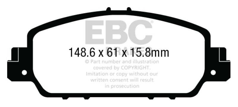 EBC 13+ Honda Accord Coupe 2.4 EX Greenstuff Front Brake Pads - Burkken Auto Parts