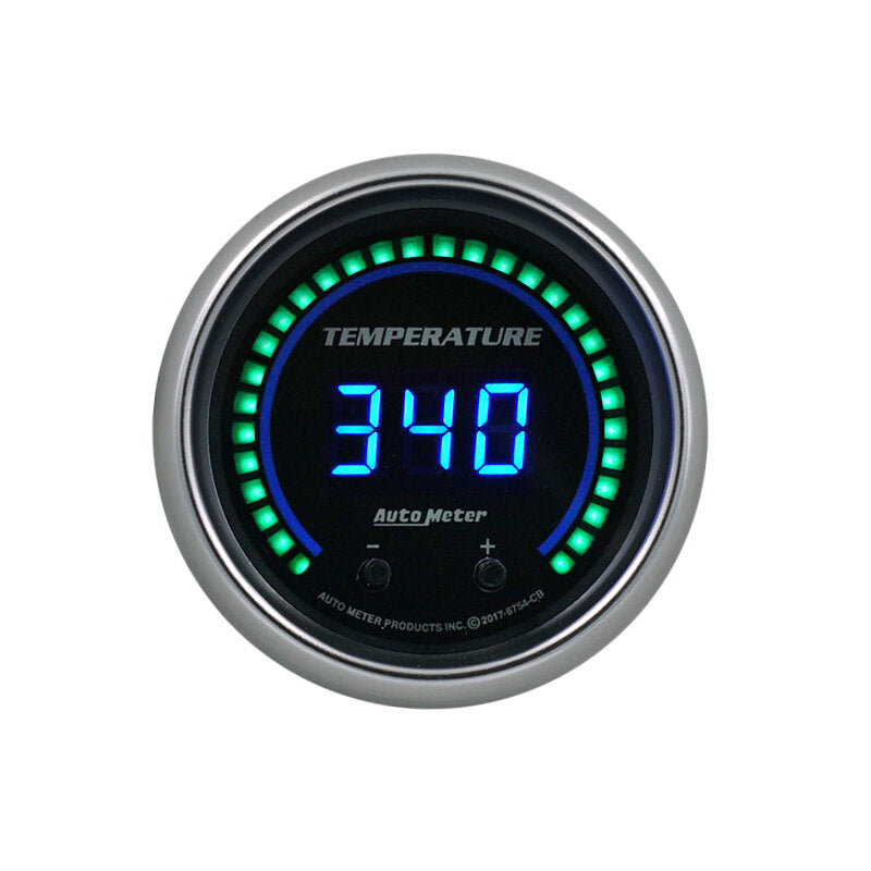 Autometer 52.4mm Black Switchable 60-340 Degrees F / 40-170 Degrees C Cobalt Elite Digital Gauge - Burkken Auto Parts