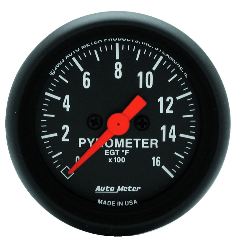 Autometer Z-Series 52mm 0-1600 Def F Full Sweep Electronic Pyrometer Gauge - Burkken Auto Parts