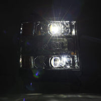 AlphaRex 16-18 Chevy 1500HD LUXX LED Proj Headlights Chrome w/Seq Actv Lgt / Seq Sig (Req PN 810023) - Burkken Auto Parts