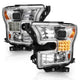 ANZO 15-17 Ford F-150 Proj Headlights w/ Plank Style Design Chrome w/ Amber Sequential Turn Signal - Burkken Auto Parts
