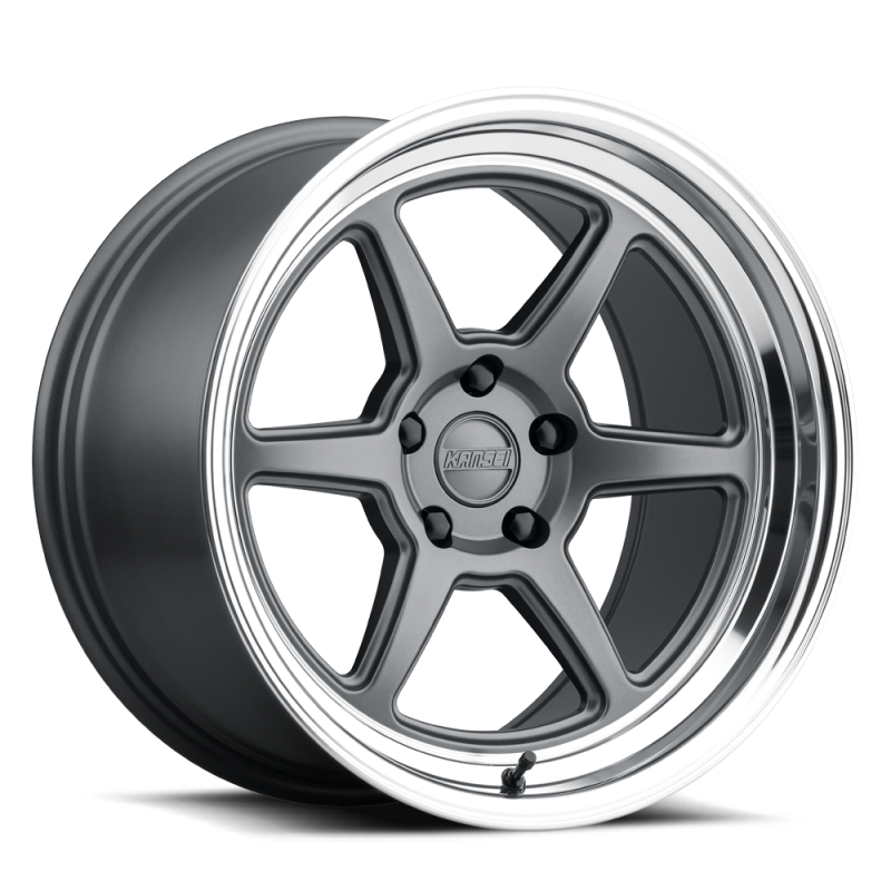 Kansei K14G Roku 18x8.5in / 5x120 BP / 35mm Offset / 72.56mm  Bore - Grey and Machined Lip - Burkken Auto Parts