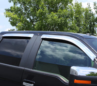 AVS 07-18 Jeep Patriot Ventvisor Outside Mount Front & Rear Window Deflectors 4pc - Chrome - Burkken Auto Parts