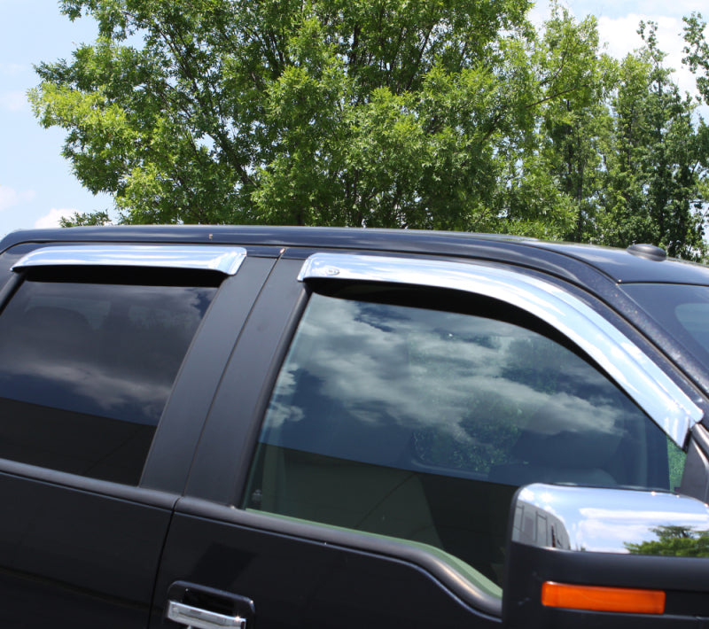 AVS 07-16 GMC Acadia Ventvisor Outside Mount Front & Rear Window Deflectors 4pc - Chrome - Burkken Auto Parts