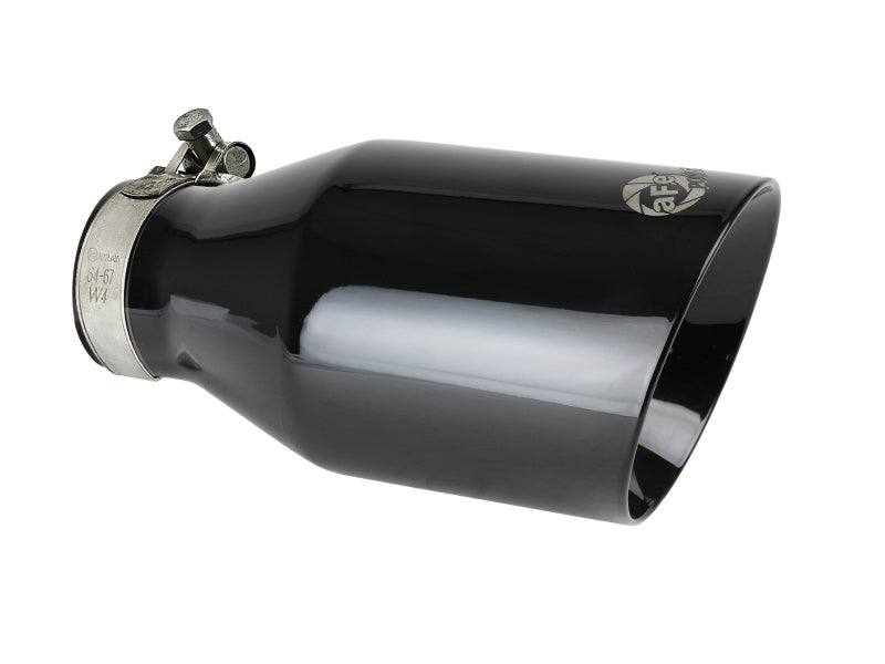 aFe MACH Force-Xp 409 SS Clamp-On Exhaust Tip 2.5in. Inlet / 4.5in. Outlet / 9in. L - Black - Burkken Auto Parts