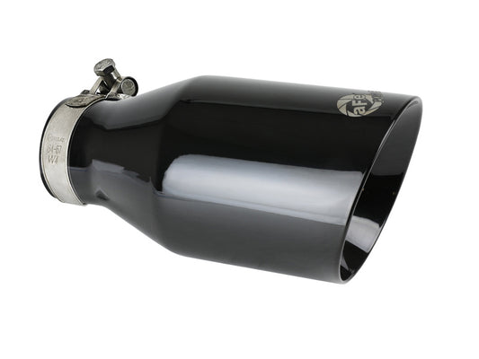aFe MACH Force-Xp 409 SS Clamp-On Exhaust Tip 2.5in. Inlet / 4.5in. Outlet / 9in. L - Black - Burkken Auto Parts
