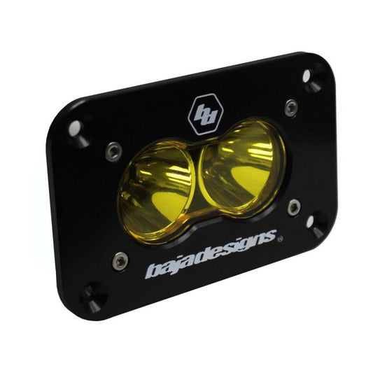 Baja Designs S2 Sport Flush Mount Spot Pattern LED Work Light - Amber - Burkken Auto Parts