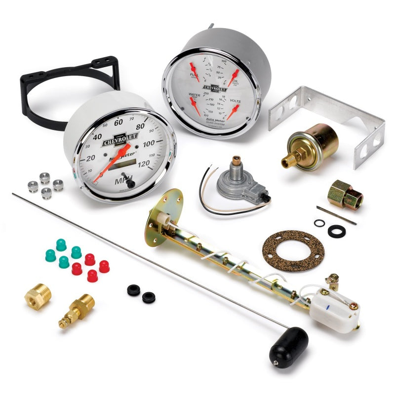 AutoMeter Gauge Kit 2 Pc. Quad & Speedometer 5in. Chevrolet Heritage Bowtie - Burkken Auto Parts