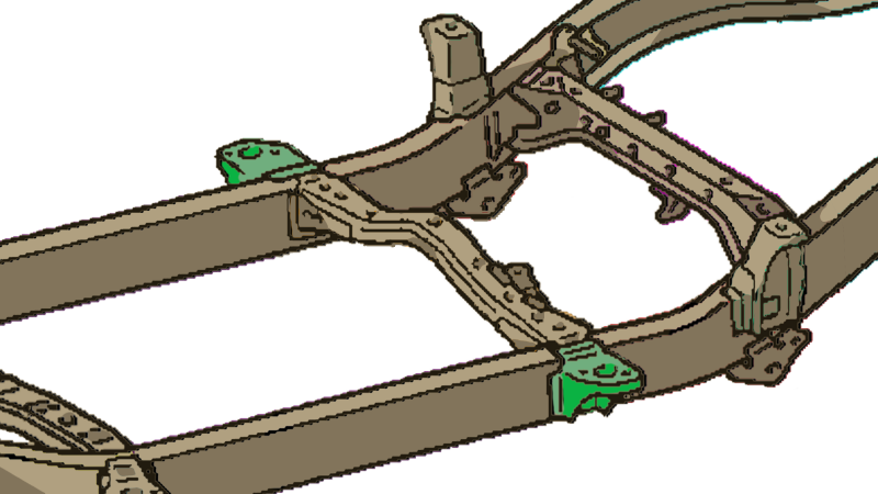 Rust Buster 95-04 Toyota Tacoma Rear Cab Mount - Left Side