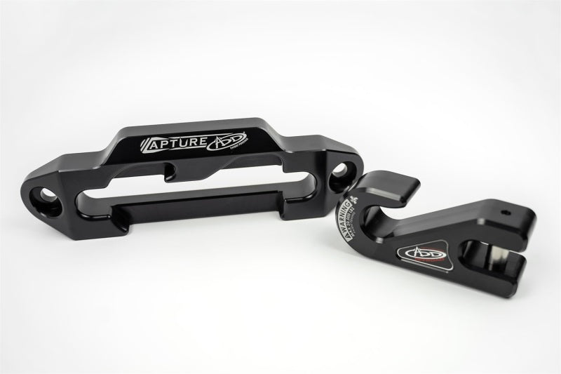 Addictive Desert Designs 1-5/16in Winch Fairlead Plate w/ Recessed Round End Hook - Black - Burkken Auto Parts