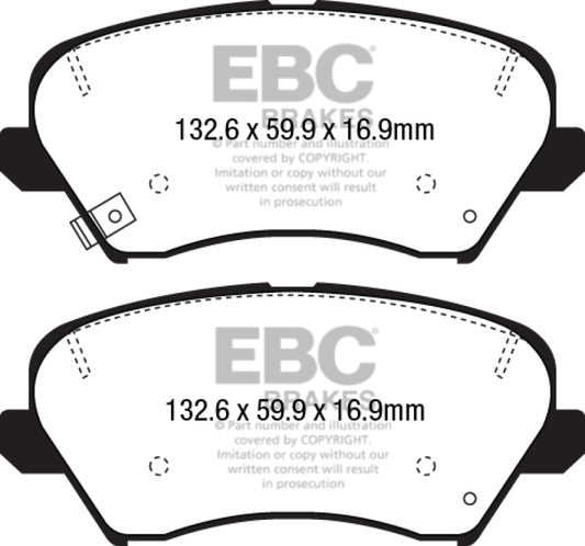 EBC 2017 Hyundai Elantra GT 2.0L Greenstuff Front Brake Pads - Burkken Auto Parts