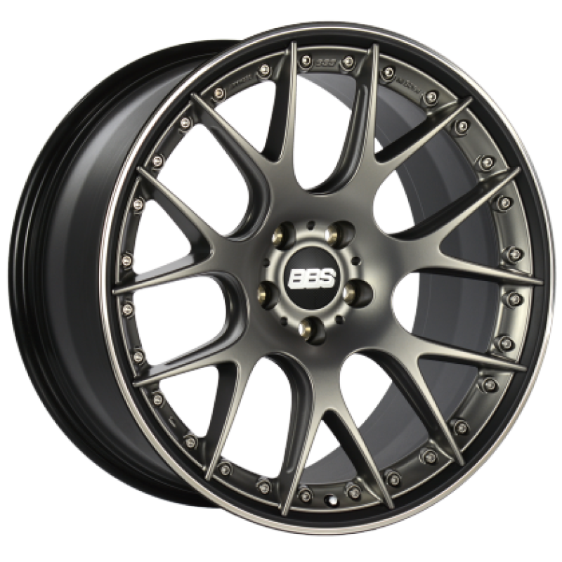 BBS CH-RII 22x10.5 5x120 ET30 Satin Platinum Center Black Lip SS Rim Prot Wheel -82mm PFS Req - Burkken Auto Parts