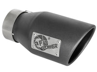 aFe MACH Force-Xp 3in 304 SS Metallic Black Exhaust Tip 3in In x 4-1/2in Out x 9in L Clamp-On Right - Burkken Auto Parts