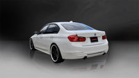 Corsa 2012-2017 BMW 335i Sedan RWD F30 3in Black Touring Dual Rear Single 3.5in Tip Cat-Back Exhaust - Burkken Auto Parts