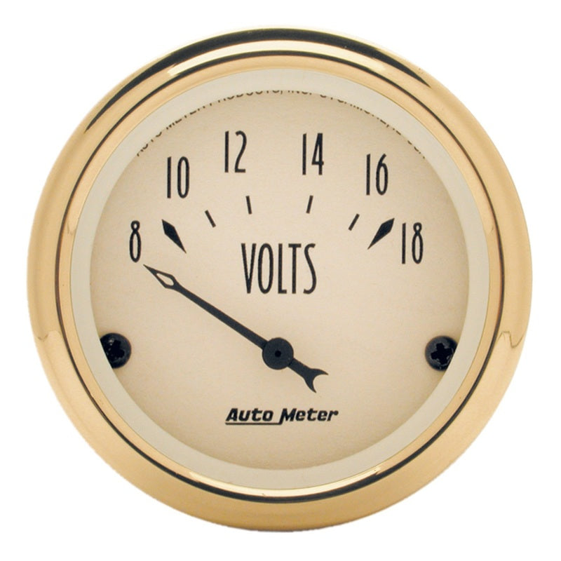 AutoMeter Golden Oldies 2-1/16in 18V Voltmeter Gauge - Burkken Auto Parts