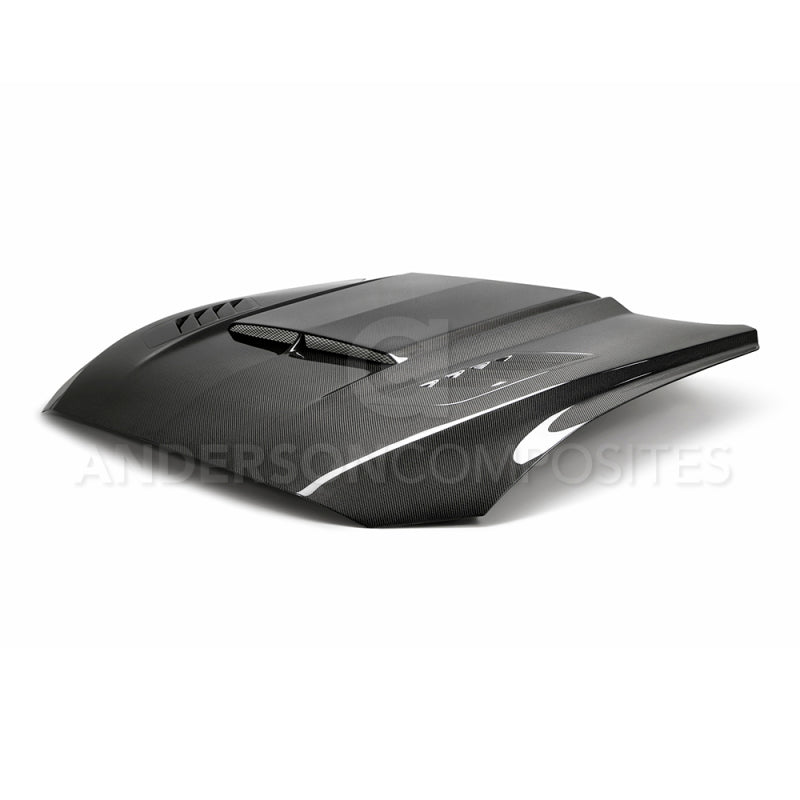 Anderson Composites 2018-2019 Ford Mustang Ram Air Double Sided Carbon Fiber Hood - Burkken Auto Parts