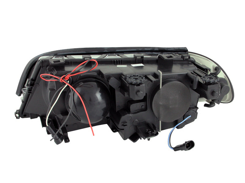 ANZO 2000-2003 BMW 3 Series E46 Projector Headlights w/ Halo Black - Burkken Auto Parts
