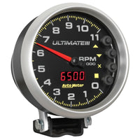 AutoMeter Gauge Tach 5in. 11K RPM Pedestal Datalogging Ultimate IIi Playback Black - Burkken Auto Parts