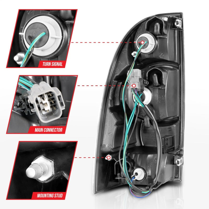 ANZO 2005-2015 Toyota Tacoma LED Taillights Black - Burkken Auto Parts