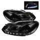 Spyder Volkswagen Golf/GTI 10-13 Projector Headlights Halogen Model- DRL Blk PRO-YD-VG10-DRL-BK - Burkken Auto Parts