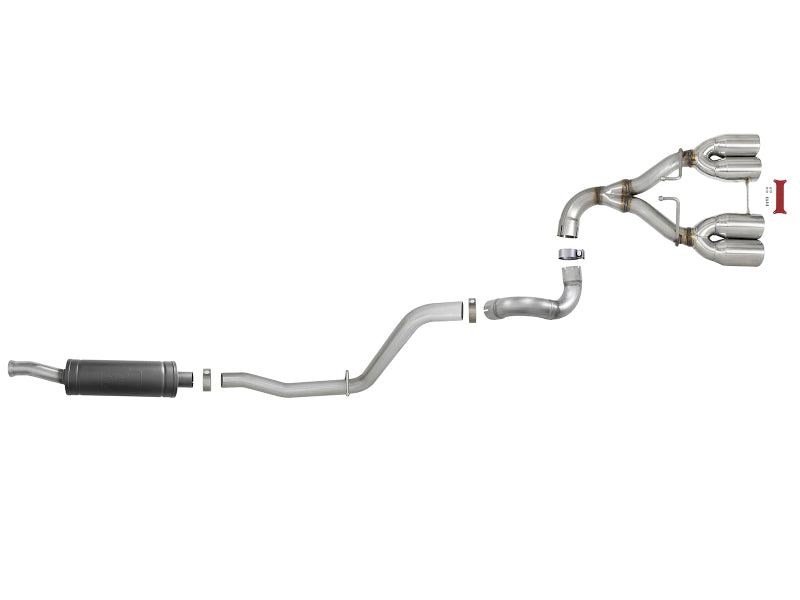 aFe Rebel Series 2.5in. 304 SS C/B Exhaust System 2018 Jeep Wrangler (JL) V6-3.6L - Polished Tip - Burkken Auto Parts