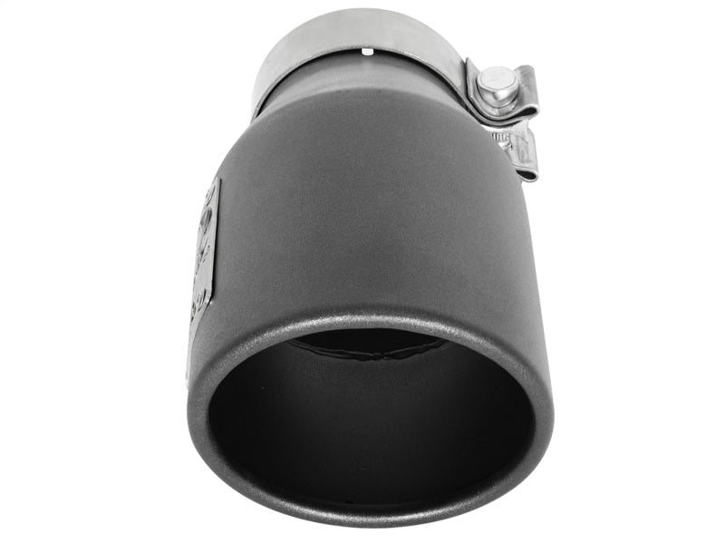 aFe MACH Force-Xp 3in 304 SS Metallic Black Exhaust Tip 3in In x 4-1/2in Out x 9in L Bolt-On Left - Burkken Auto Parts