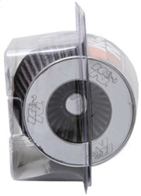 K&N Universal Filter Chrome Round Tapered White - 4in Flange ID x 1.125in Flange Length x 5.5in H - Burkken Auto Parts
