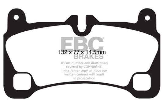 EBC 08-09 Volkswagen Touareg 3.6 (2 holes at bottom of backplate) Redstuff Rear Brake Pads - Burkken Auto Parts
