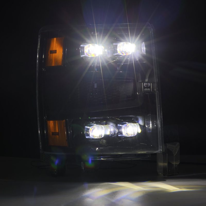 AlphaRex 04-15 Chevy 1500 NOVA-Series LED Proj Headlights Alpha BL w/Activ Light/Seq Signal & SB DRL - Burkken Auto Parts