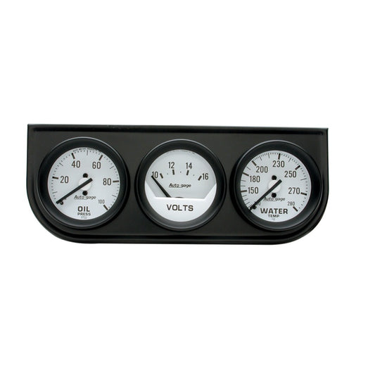 Autometer AutoGage 3-Gauge Console 52.4mm Mech 0-100 PSI Oil Press/ 10-16 V / 100-280 Deg Water Temp - Burkken Auto Parts