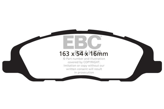 EBC 13-14 Ford Mustang 3.7 (A/T+Performance Pkg) Redstuff Front Brake Pads - Burkken Auto Parts